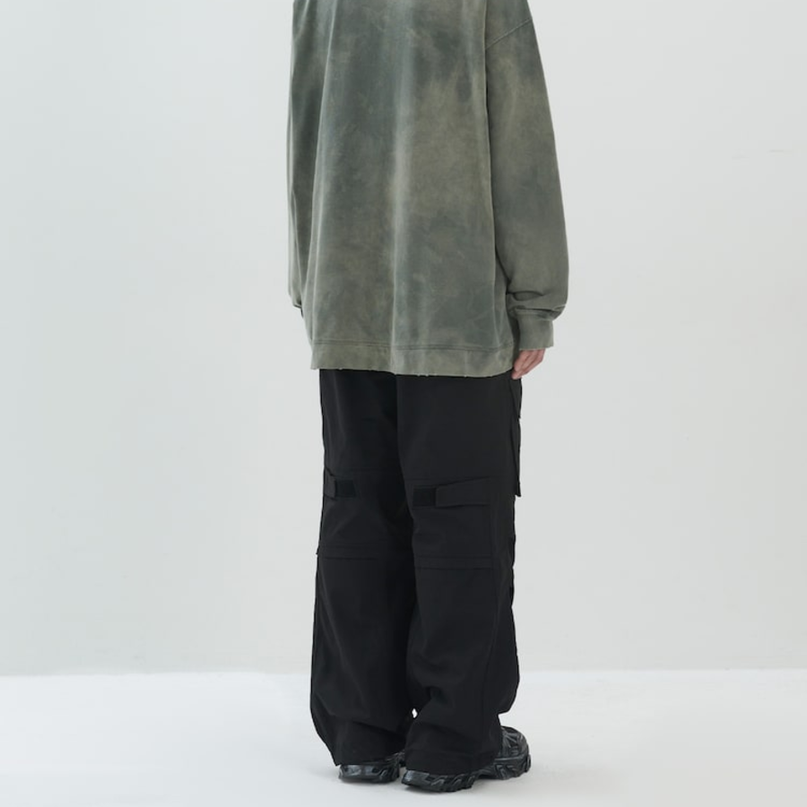 JUUN.J Nylon Twill Front Cargo Pants – Black