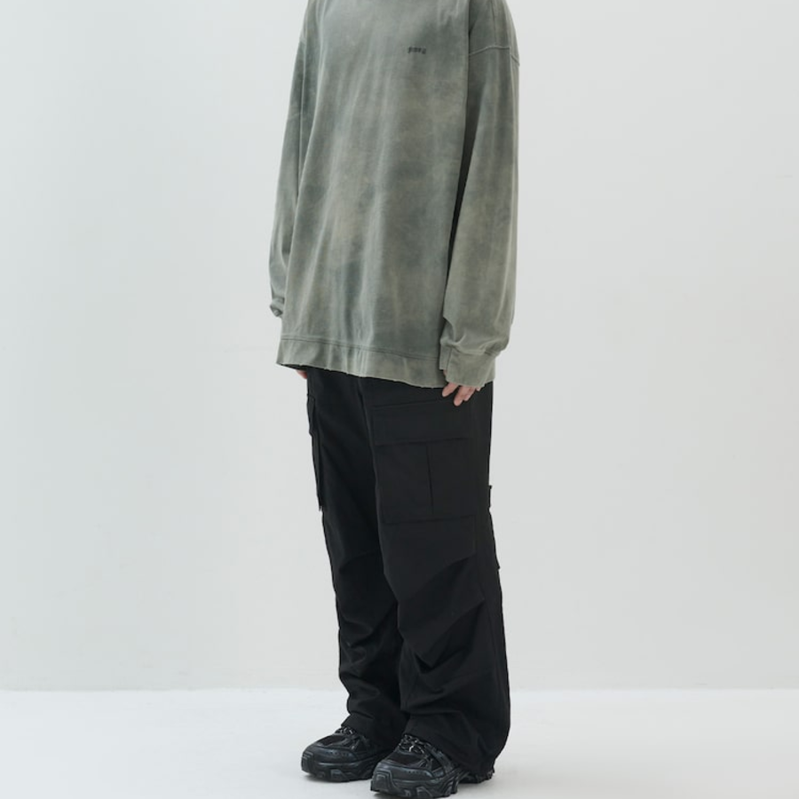 JUUN.J Nylon Twill Front Cargo Pants – Black