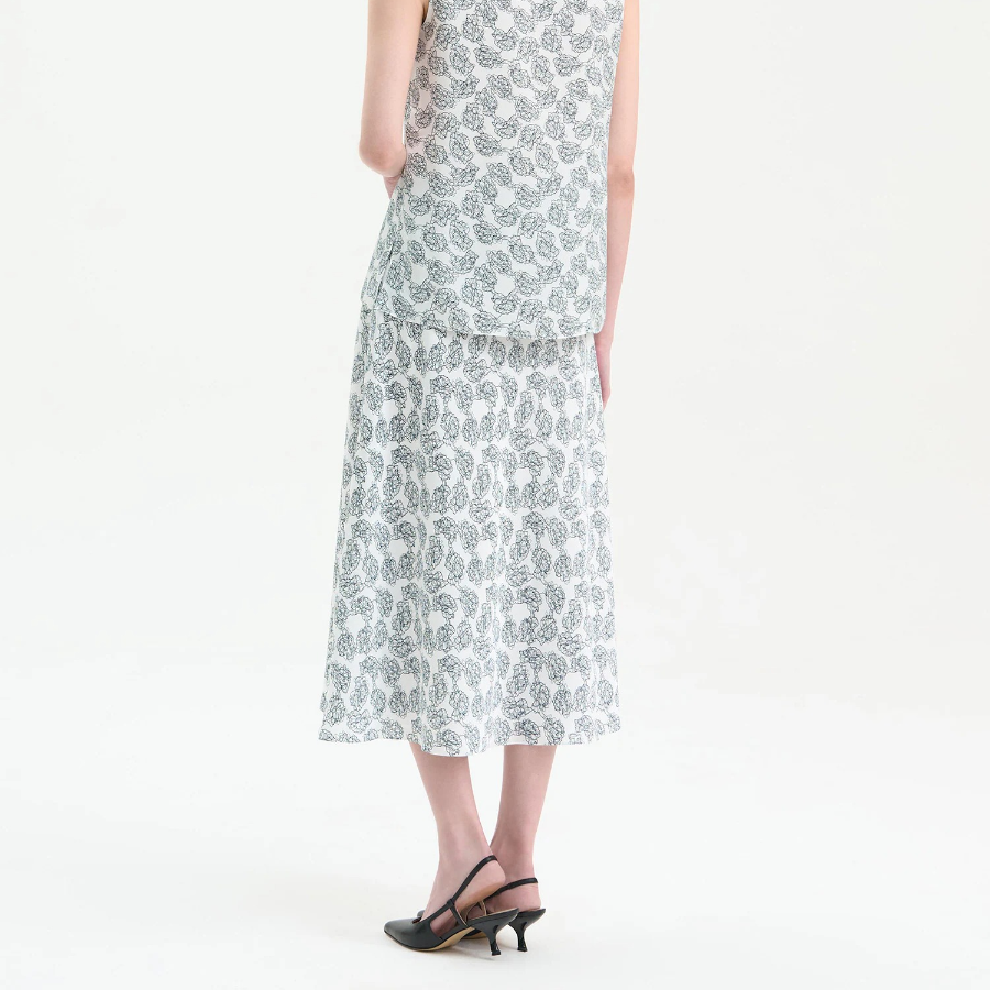 Theory Women Poly Georgette Fluid Skirt - Navy Multi