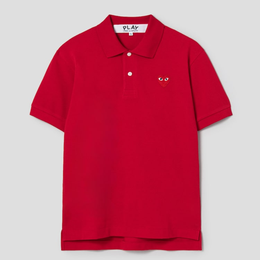 PLAY COMME des GARÇONS (Unisex) Red Heart Wappen Polo Shirt – Red