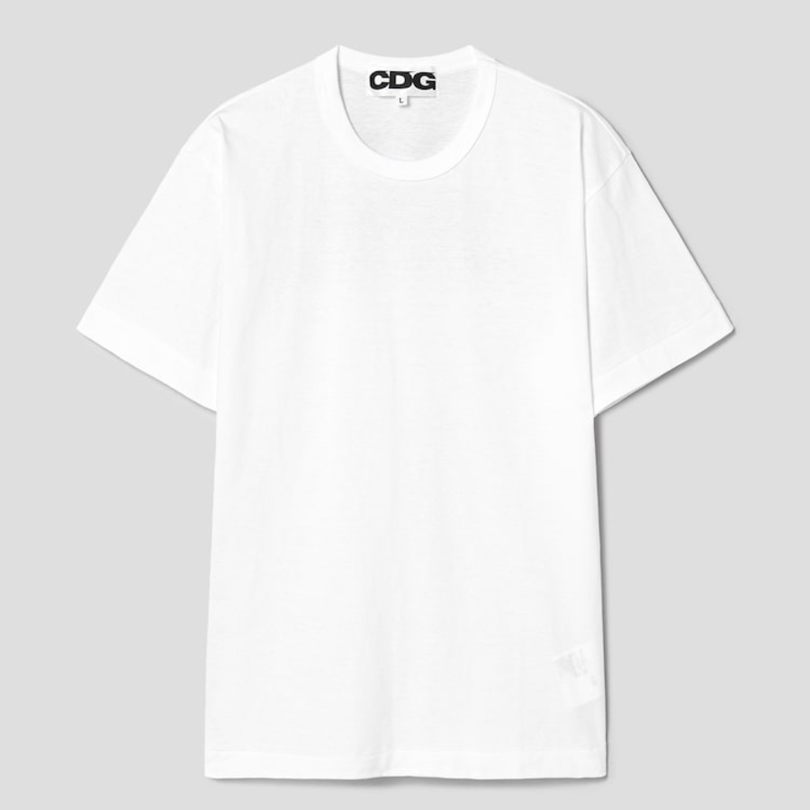 CDGCDGCDG Logo Printed Short Sleeve T-Shirt (Airplane Back Logo) – White