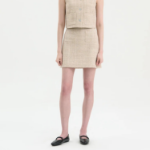Theory Women Texture Tweed Binding Mini Skirt - Taupe Multi