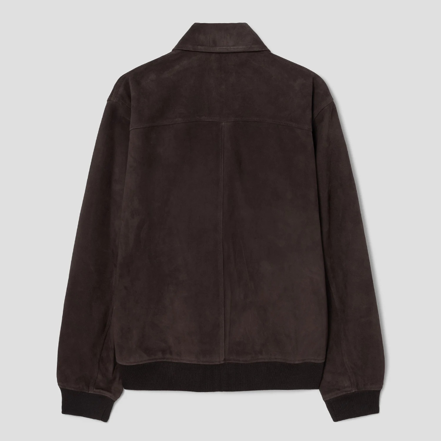 Theory Men Reece Wyatt Leather Jacket - Dark Mocha