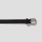 8 seconds 20mm Round Buckle Leather Belt - Black