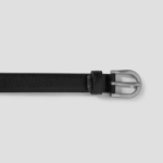 8 seconds 20mm Round Buckle Belt [Real Leather] - Black