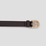 8 seconds 20mm Round Buckle Belt [Real Leather] - Brown
