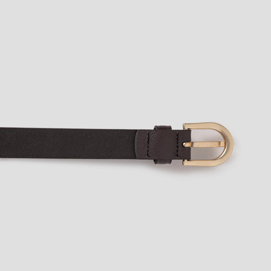 8 seconds 20mm Round Buckle Belt [Real Leather] - Brown