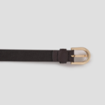 8 seconds 20mm Round Buckle Belt [Real Leather] - Brown
