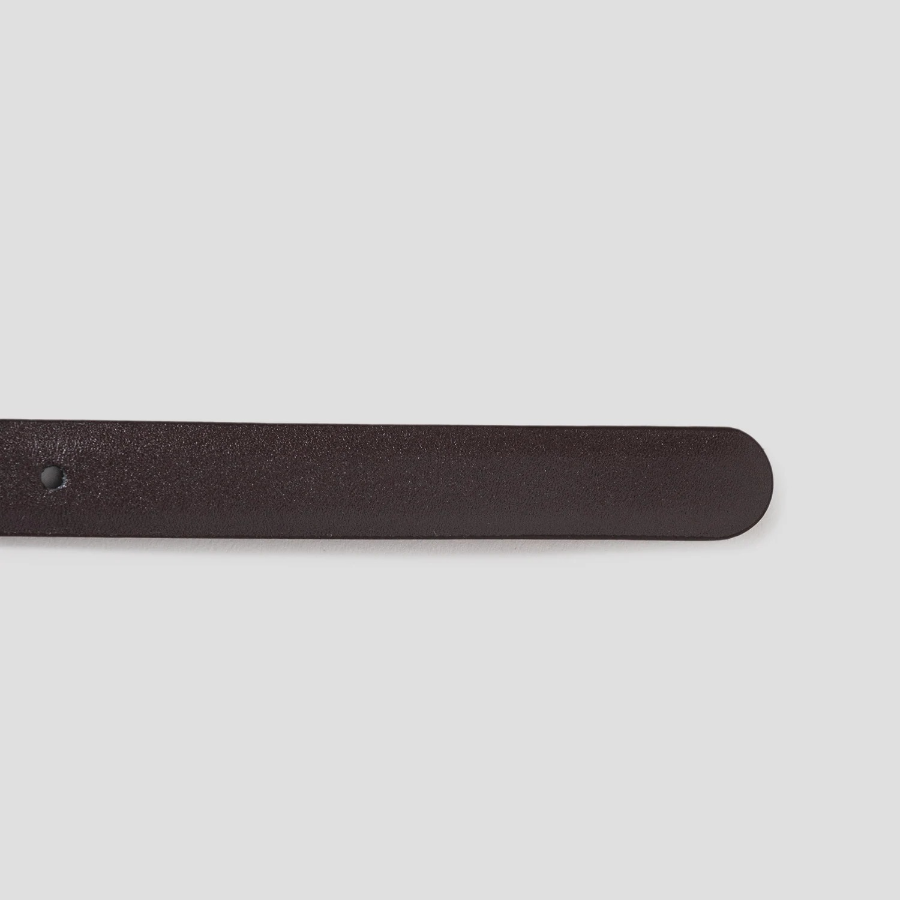 8 seconds 20mm Round Buckle Belt [Real Leather] - Brown