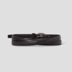 8 seconds [Real Leather] 15mm Round Buckle Belt - Brown