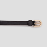 8 seconds [Real Leather] 15mm Round Buckle Belt - Brown