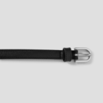 8 seconds [Real Leather] 15mm Round Buckle Belt - Black
