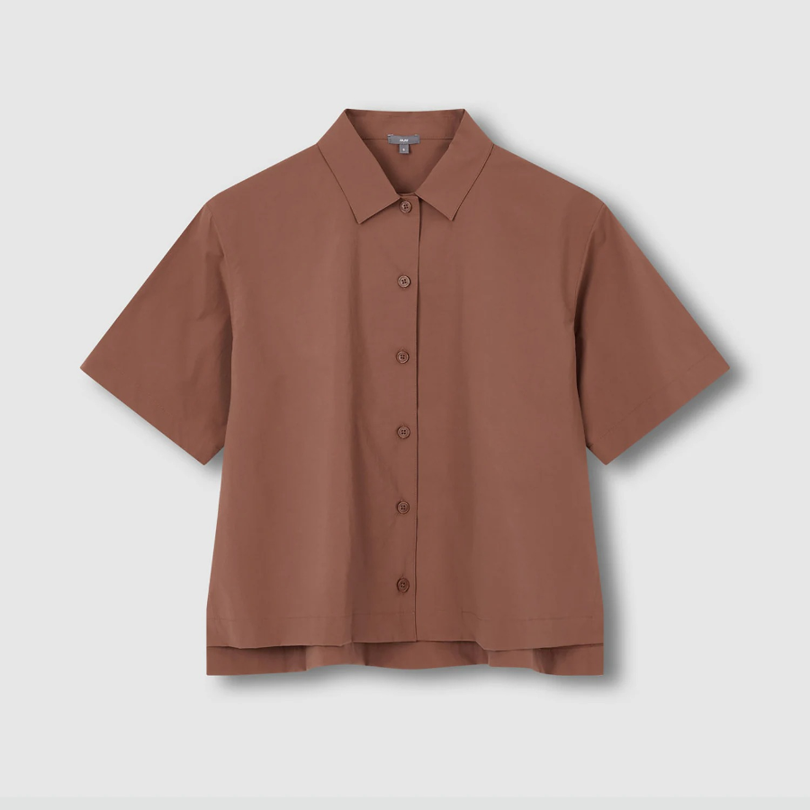 JAJU Crinkle Short Sleeve Shirt – Brick
