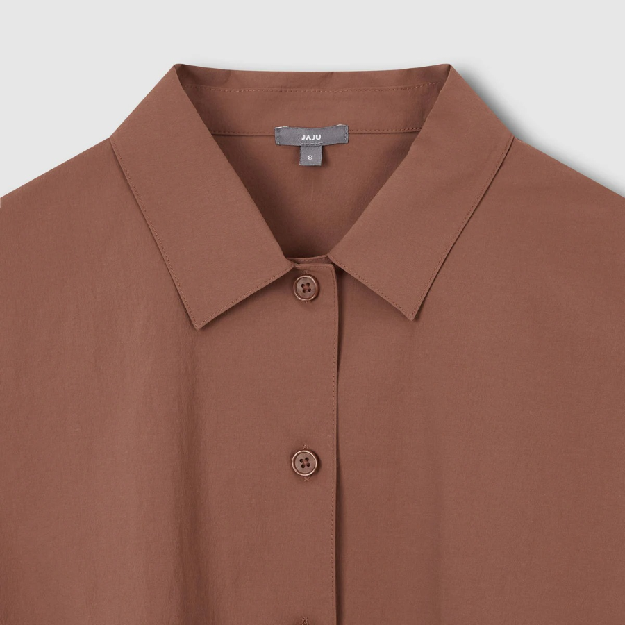 JAJU Crinkle Short Sleeve Shirt – Brick