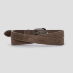 8 seconds 20mm Faux Suede Western Buckle Belt — Brown