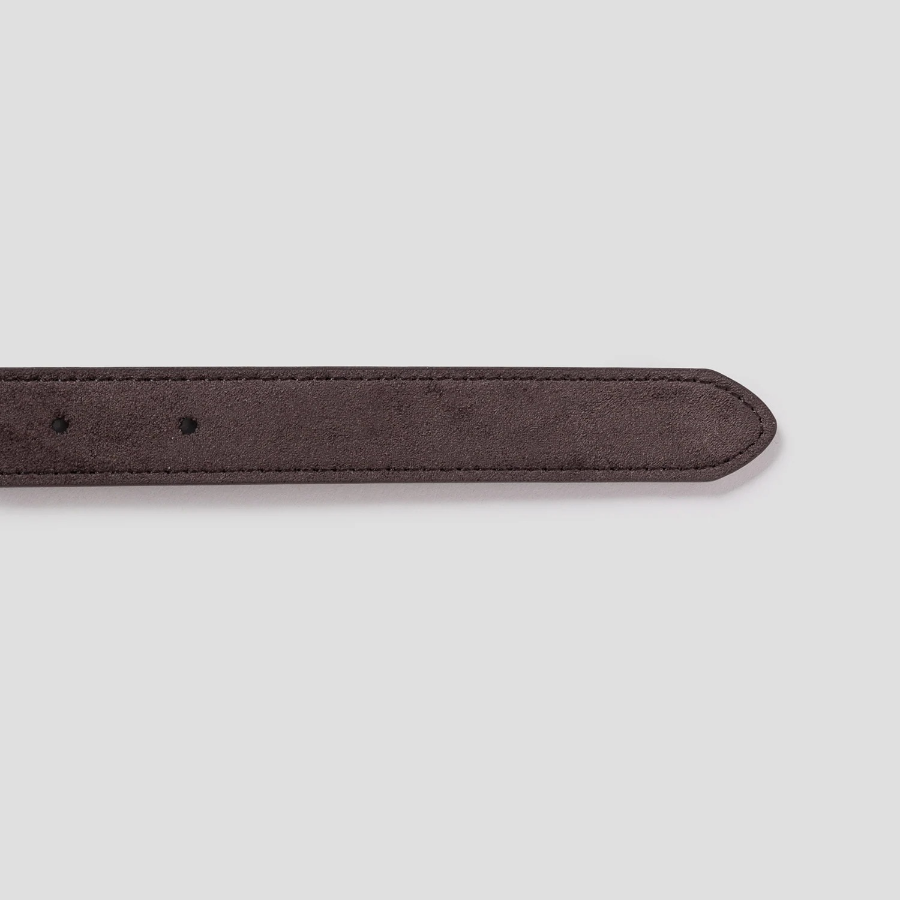8 seconds 25mm Faux Suede Round-Square Buckle Belt — Brown