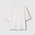 JAJU Cotton Seersucker Tunic Blouse – White