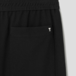 ami Belted Elasticated Large Shorts – Wool Gabardine Black