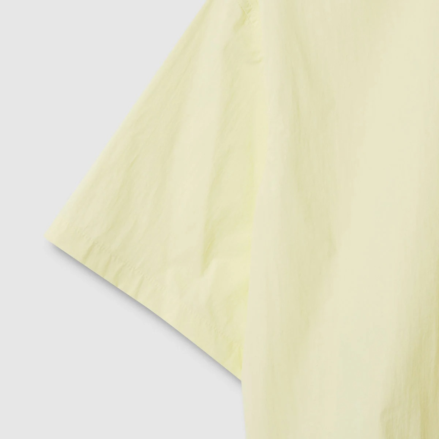 JAJU Square-Texture Short Sleeve String Shirt – Yellow