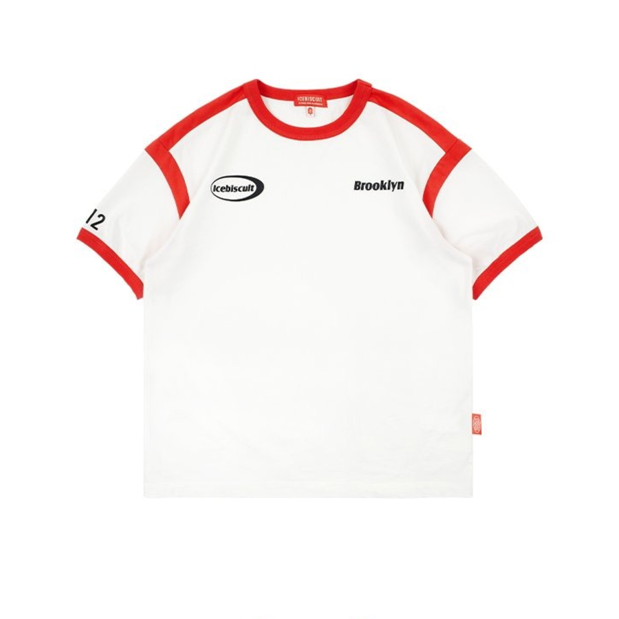 ICEBISCUIT [Junior] Logo Point Color Block Ringer T-Shirt_IB52TR525