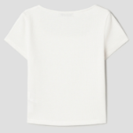 8 seconds Waffle Solid Square Neck T-shirt — Ivory