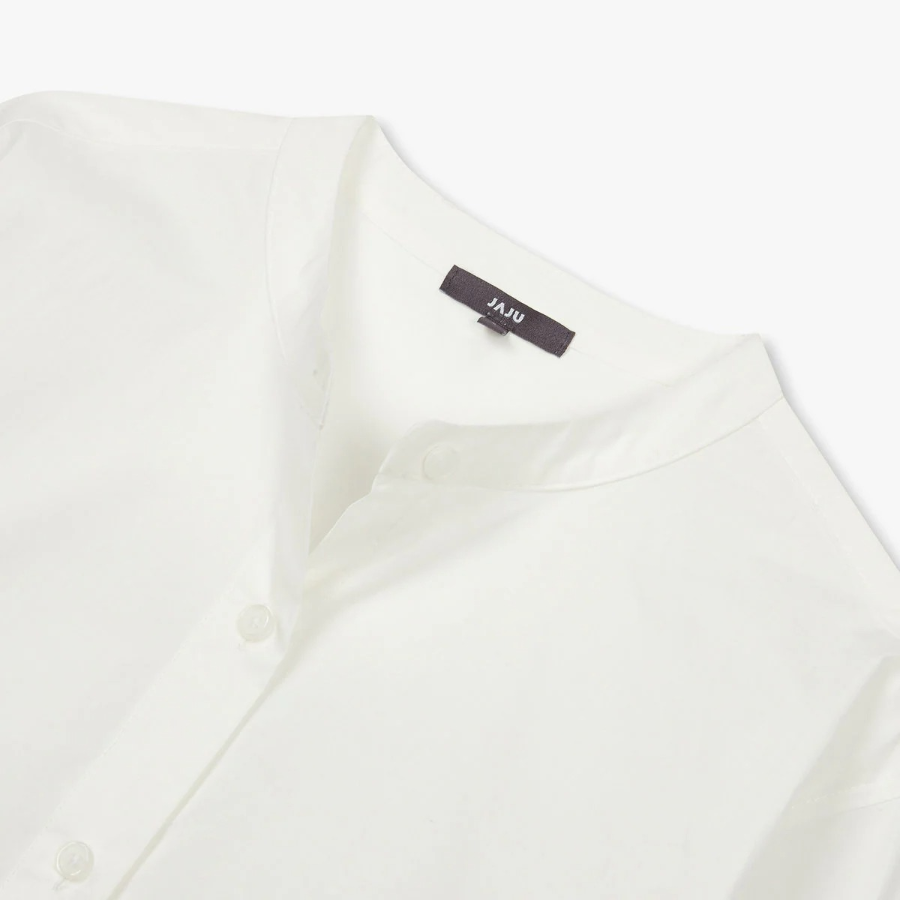 JAJU Henley Neck Shirt – Ivory