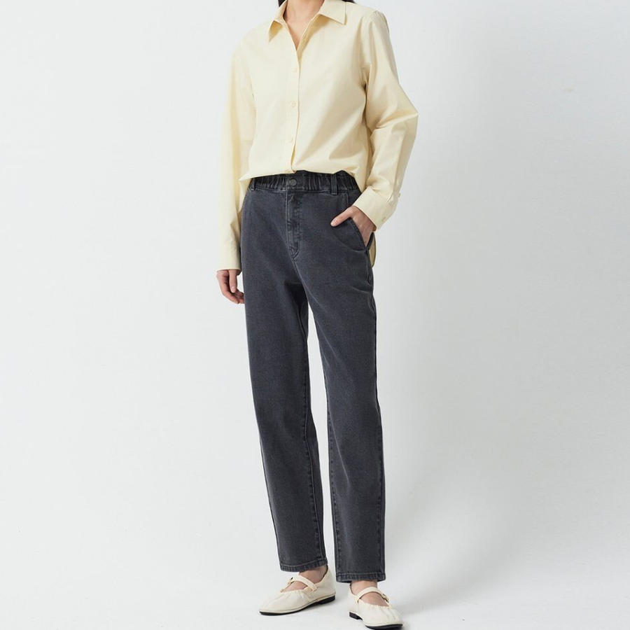 JAJU Cotton Poplin Long Sleeve Shirt – Yellow