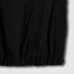 JAJU Shirring Sleeveless Blouse – Black