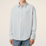 ami Adc Jacquard Boxy Shirt – White/Blue