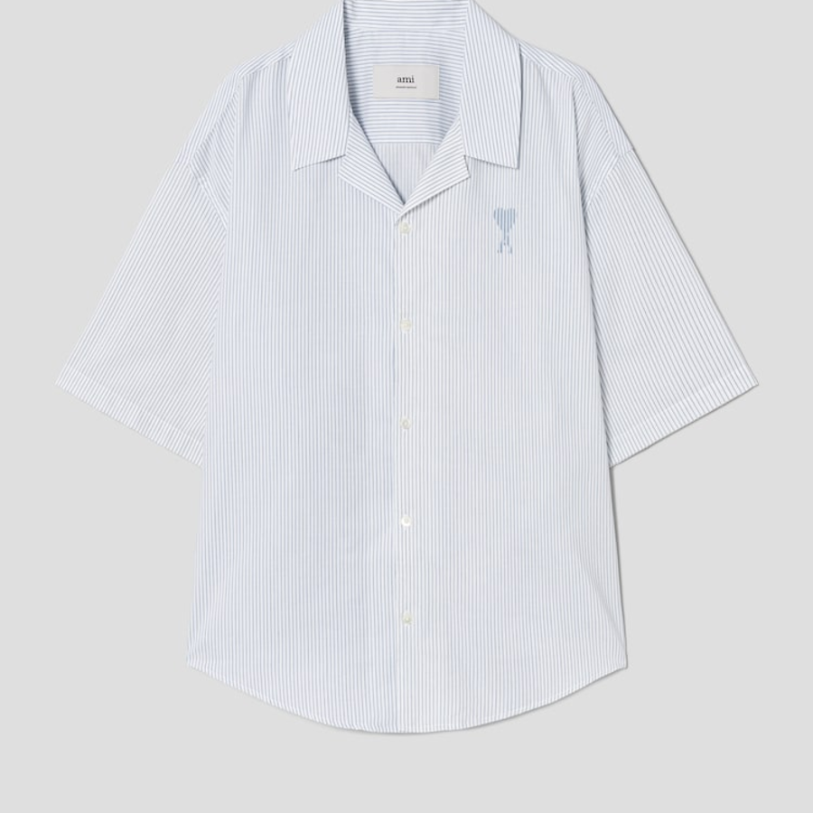 ami Adc Jacquard Boxy Sl Shirt – Light Blue