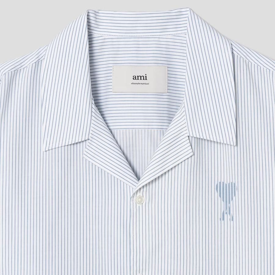 ami Adc Jacquard Boxy Sl Shirt – Light Blue
