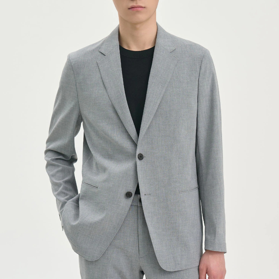 Theory Men Perform Suit Clinton Jacket - Medium Grey Melange