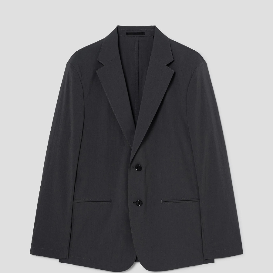Theory Men Perform Poplin Clinton Jacket - Dark Grey