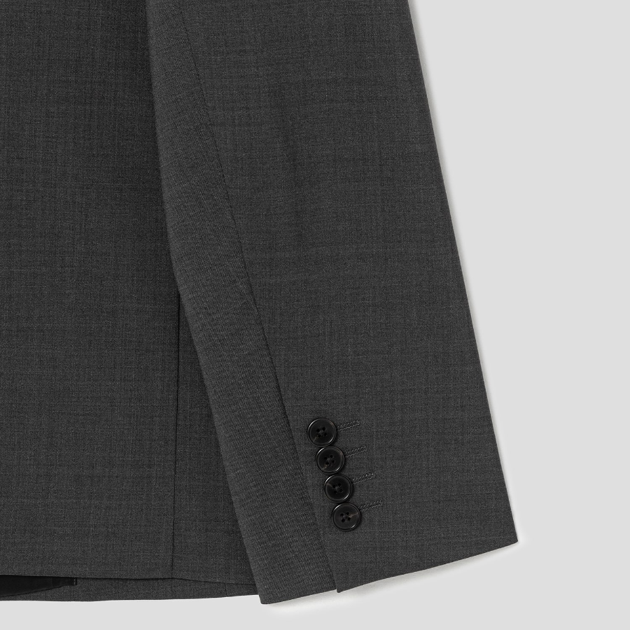 Theory Men Motion Wool Boxy Blazer Jacket - Charcoal Melange