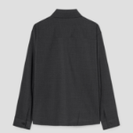 Theory Men Motion Wool Zip Overshirt Jacket - Charcoal Melange