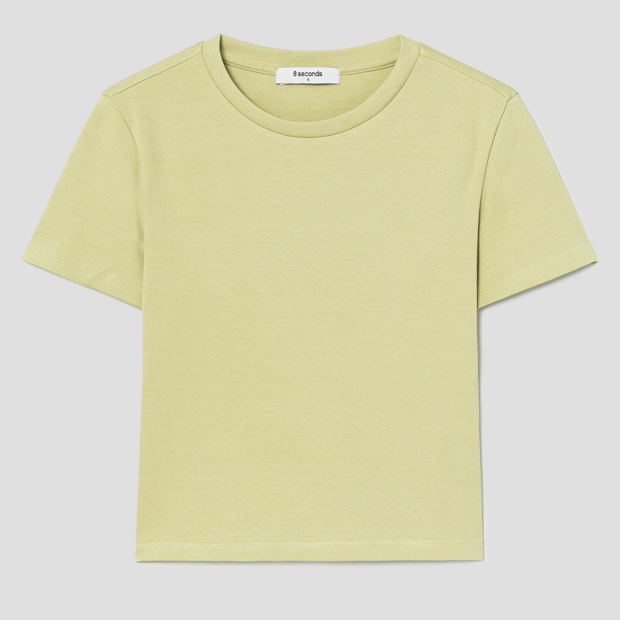 8 seconds Cropped Short Sleeve T-Shirt — Olive