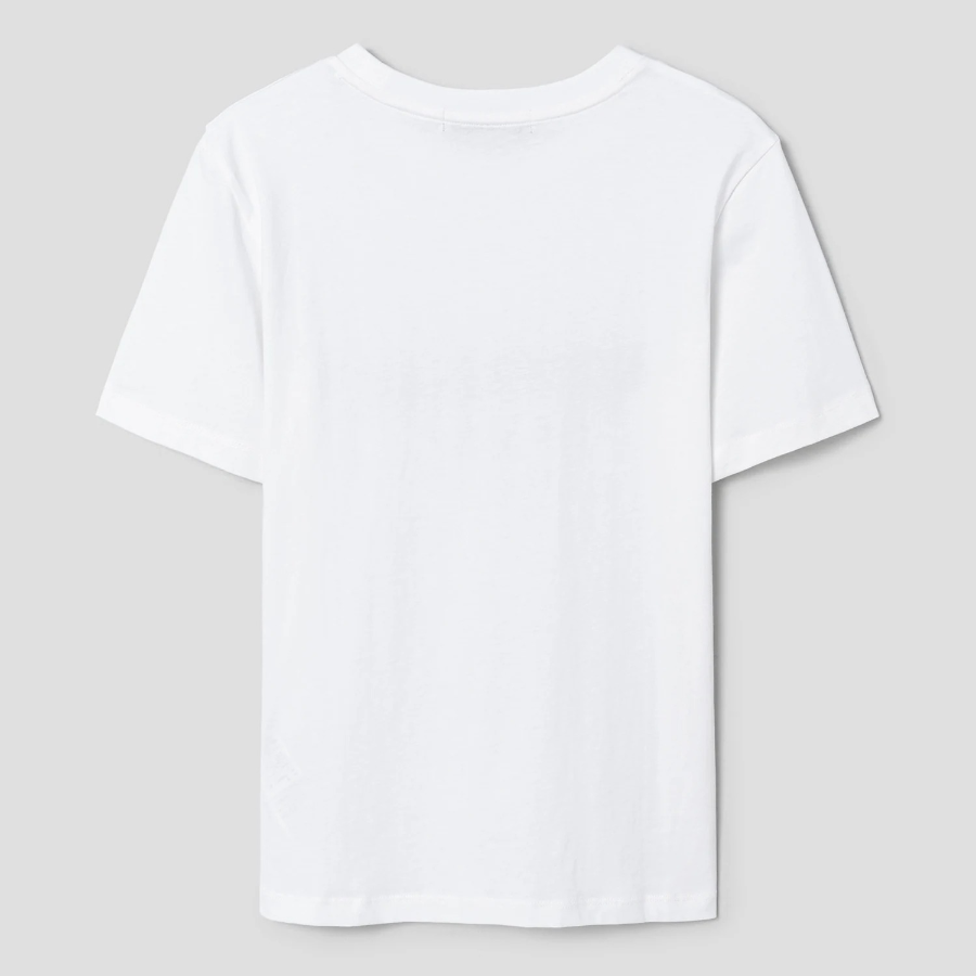 8 seconds Simple Lettering Short Sleeve T-Shirt — White