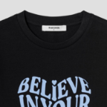 8 seconds Cropped Slim Fit Graphic T-Shirt — Black