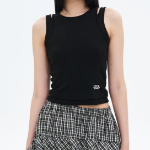 8 seconds Asymmetric Neckline Sleeveless – Black