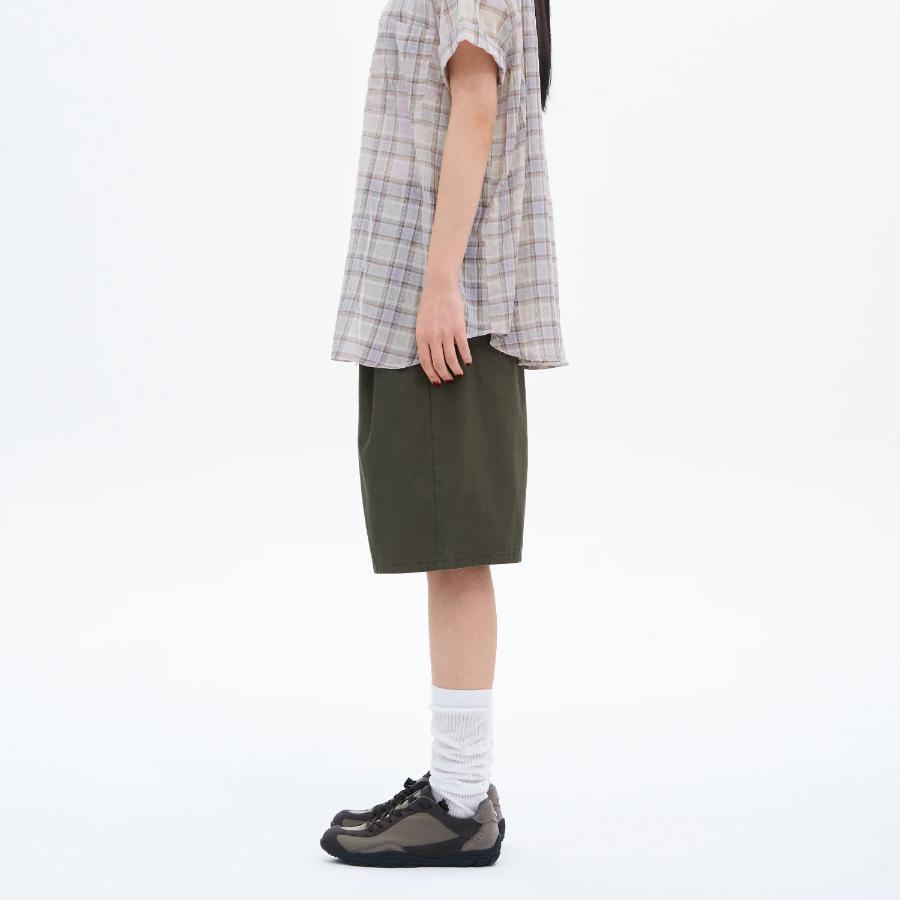 8 seconds Cotton-Washed Bermuda Shorts – Khaki