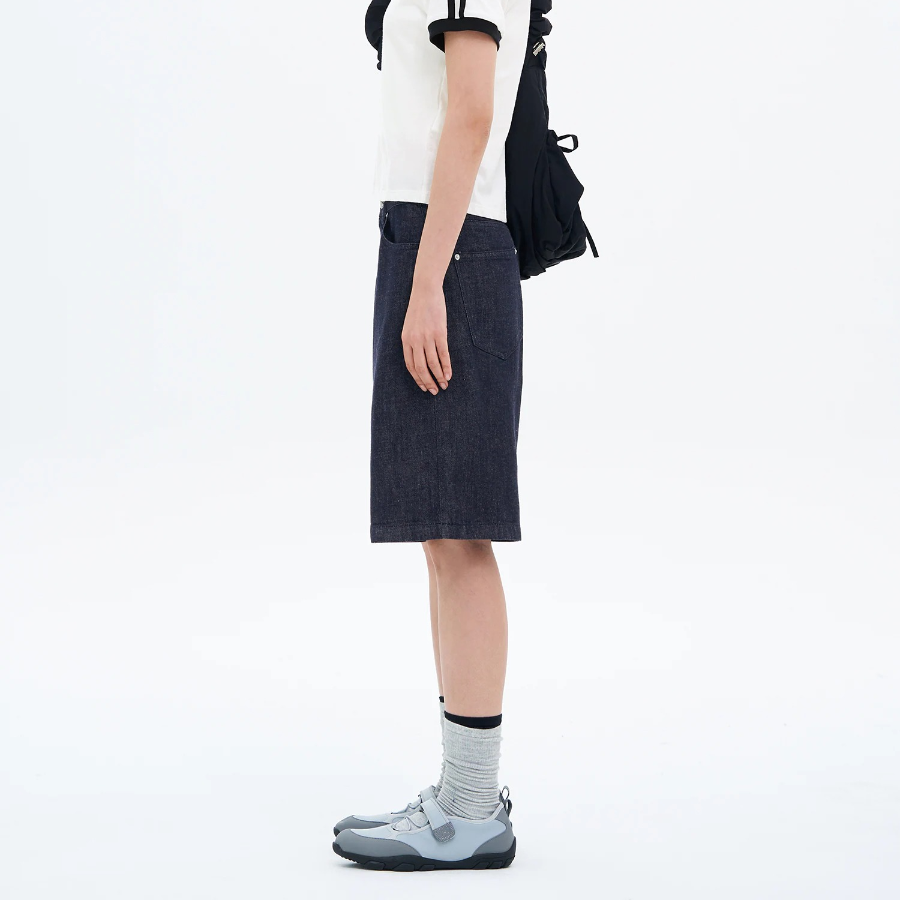 8 seconds Lightweight Linen Denim Shorts – Navy