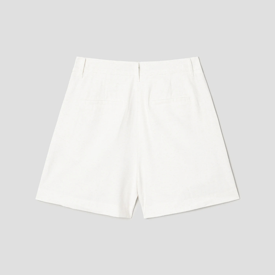 8 seconds Linen‑Like Shorts — Ivory