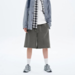 8 seconds [UNI8] Garment Dyed Bermuda Pants — Khaki