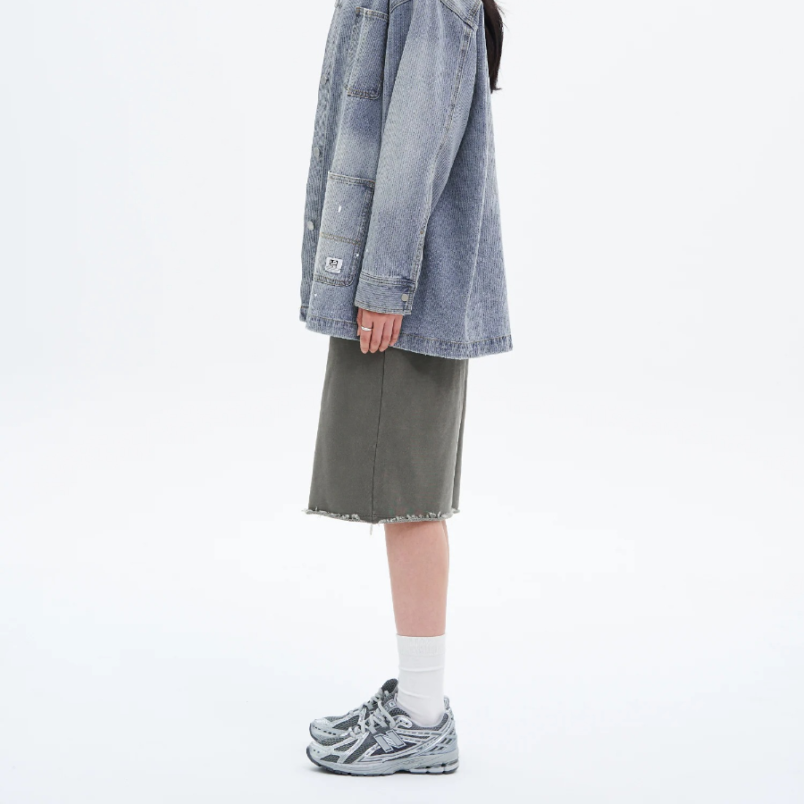 8 seconds [UNI8] Garment Dyed Bermuda Pants — Khaki