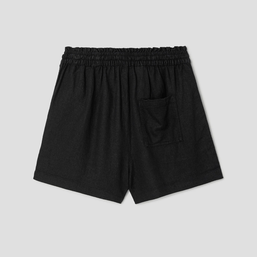 8 seconds Linen Blend Banding Shorts — Black