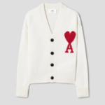 ami Intarsia Adc Cardigan – White
