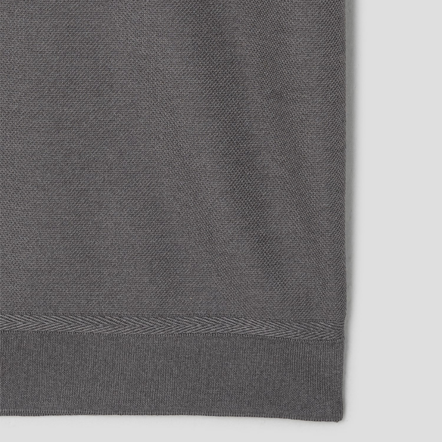 Theory Men Silk Cotton Polo Sweater - Carbon