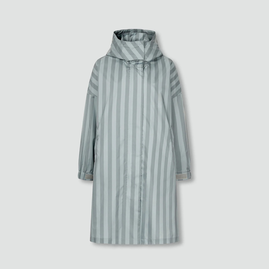 JAJU Loose Fit Hooded Rain Long Jumper – Dark Grey