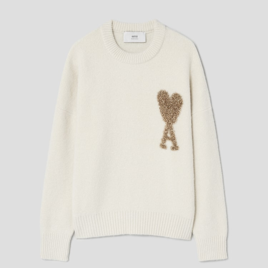 ami Gold Adc Sweater – Off-White