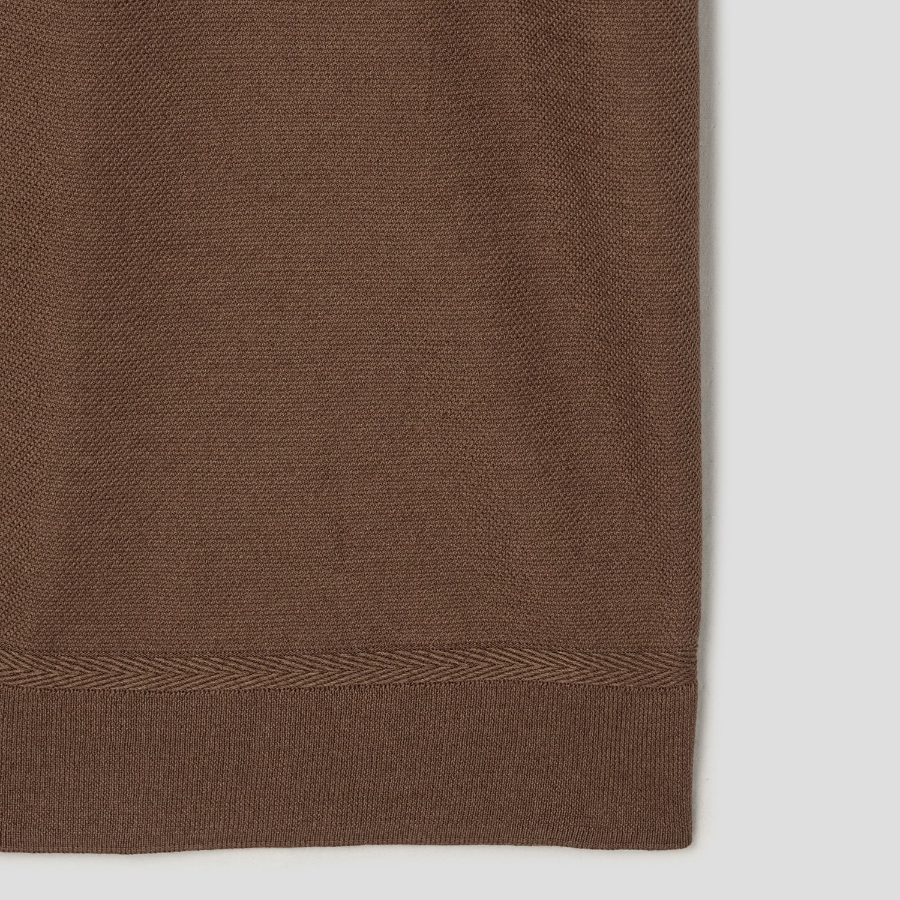Theory Men Silk Cotton Polo Sweater - Deep Tobacco